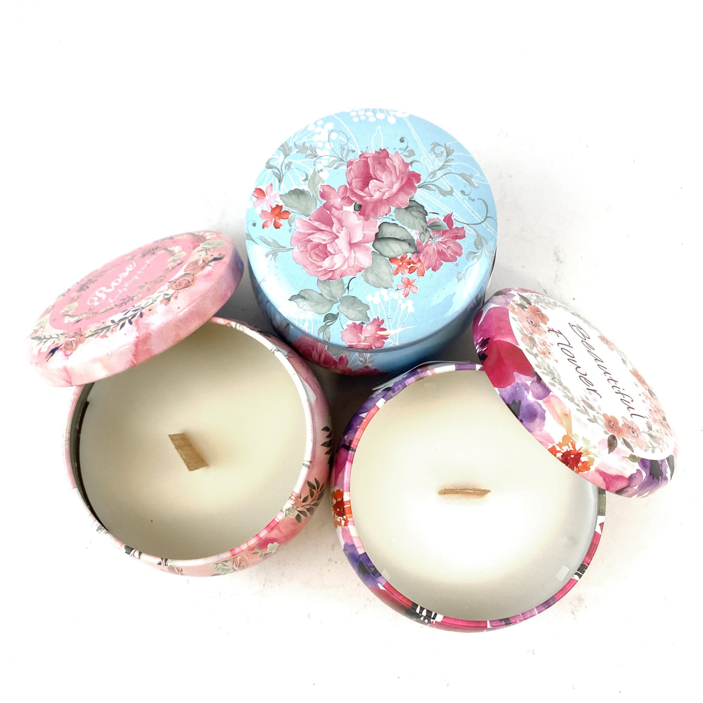 Floral Scented Candle Tin
