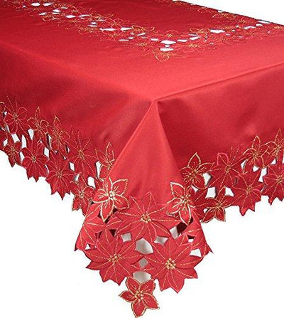 Festive Poinsettia Tablecloth