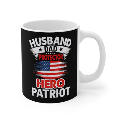 Husband, Dad, Protector, Hero, Patriot Mug - WishBest