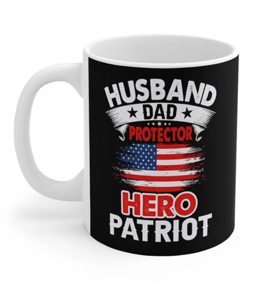 Husband, Dad, Protector, Hero, Patriot Mug - WishBest
