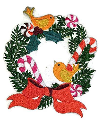 Festival Christmas Wreath Embroidered Iron - WishBest